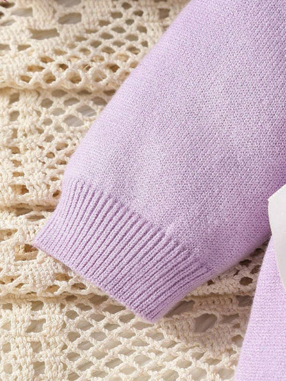 Souflis Souflis Babymeisjestrui, gebreide coltrui, lange mouwen jumpsuit met voetjes, comfortabel voor herfst/winter, handgemaakte strikdecoratie, elegant kabelontwerp, veelzijdig voor dagelijks gebruik, binnen, buiten, reizen, geel/lichtgeel