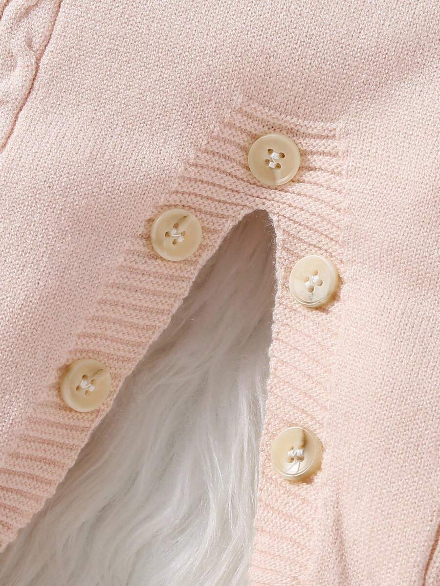 Souflis Souflis Babymeisjestrui, gebreide coltrui, lange mouwen jumpsuit met voetjes, comfortabel voor herfst/winter, handgemaakte strikdecoratie, elegant kabelontwerp, veelzijdig voor dagelijks gebruik, binnen, buiten, reizen, geel/lichtgeel