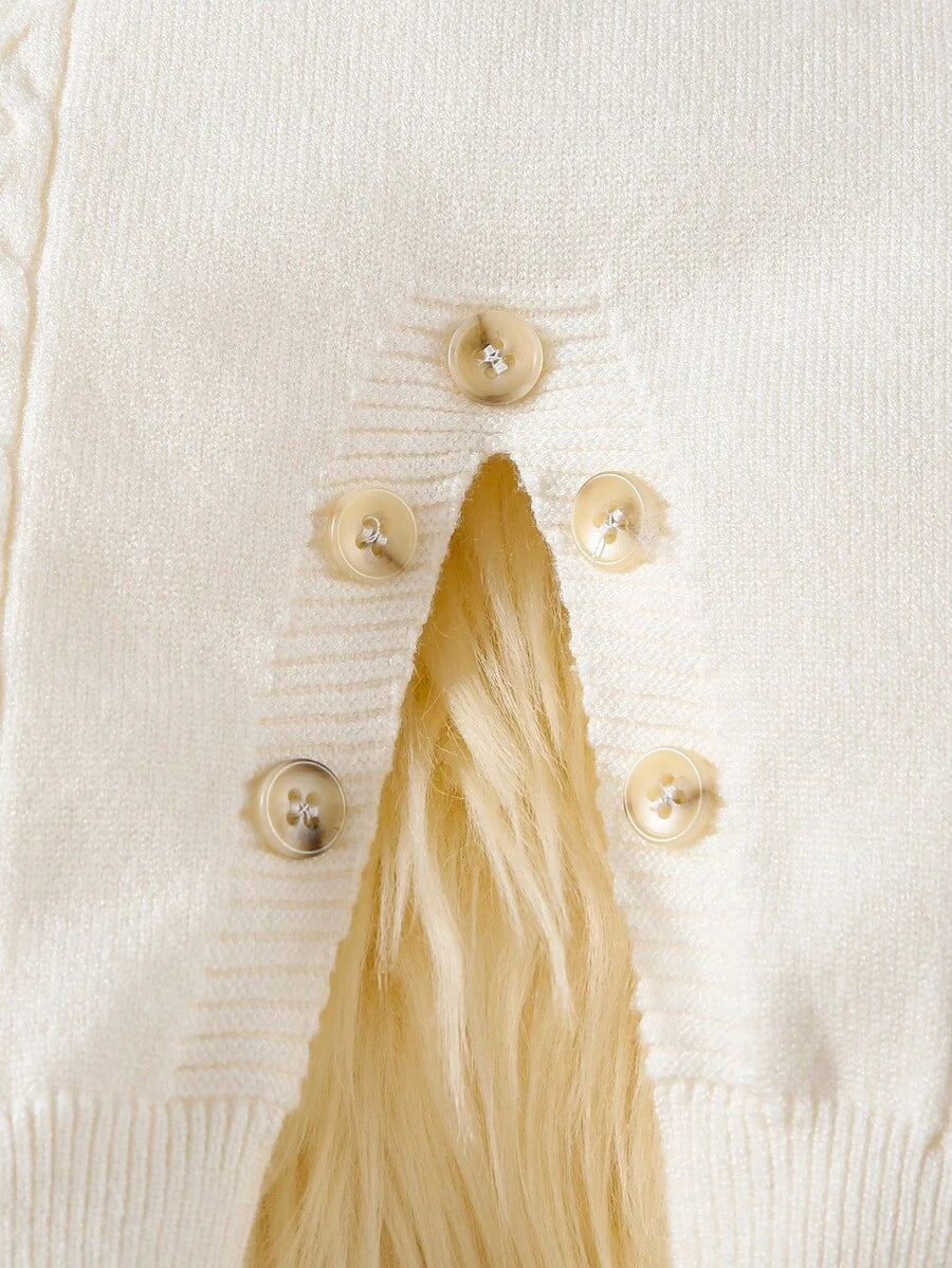 Souflis Souflis Babymeisjestrui, gebreide coltrui, lange mouwen jumpsuit met voetjes, comfortabel voor herfst/winter, handgemaakte strikdecoratie, elegant kabelontwerp, veelzijdig voor dagelijks gebruik, binnen, buiten, reizen, geel/lichtgeel