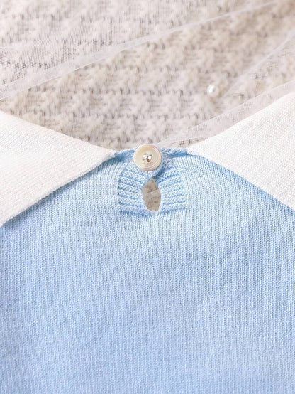 Souflis Souflis Babymeisjestrui, gebreide coltrui, lange mouwen jumpsuit met voetjes, comfortabel voor herfst/winter, handgemaakte strikdecoratie, elegant kabelontwerp, veelzijdig voor dagelijks gebruik, binnen, buiten, reizen, geel/lichtgeel