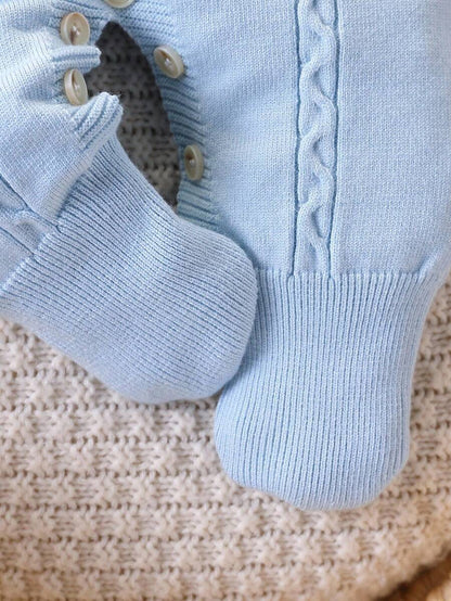 Souflis Souflis Babymeisjestrui, gebreide coltrui, lange mouwen jumpsuit met voetjes, comfortabel voor herfst/winter, handgemaakte strikdecoratie, elegant kabelontwerp, veelzijdig voor dagelijks gebruik, binnen, buiten, reizen, geel/lichtgeel